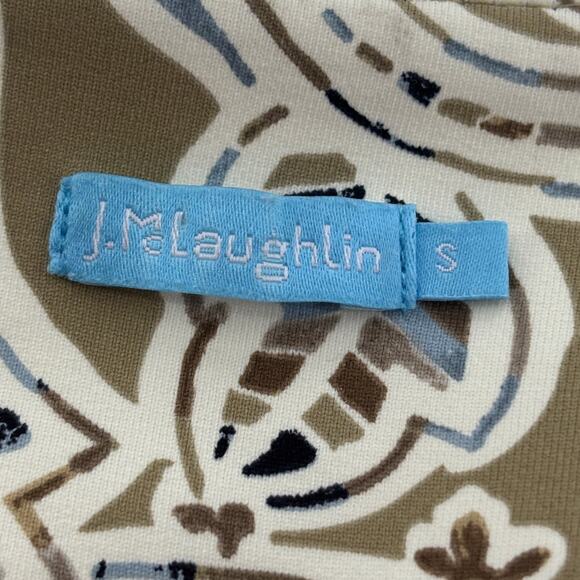 J. McLaughlin Taupe Carly Paisley V Neck Catalina Cloth Dress - Picture 8 of 10